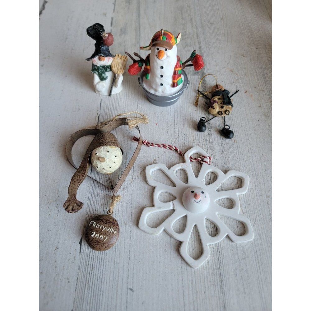Snowflake snowman heart Arctic bucket variety ornament Xmas